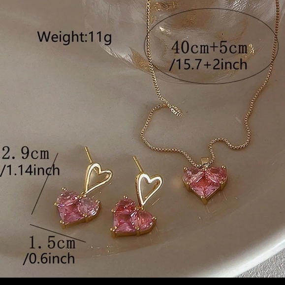 Life in Pink  earrings and necklace set - Picture 9 of 9